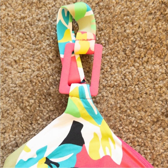Anne Cole Floral Printed Easy Ring Tri Tankini Bathing Suit Top - Picture 4 of 5